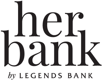 Her Bank by Legends Bank Logo