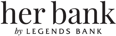 Her Bank by Legends Bank Logo