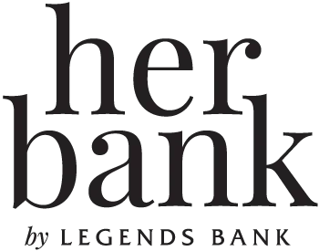 Her Bank by Legends Bank Logo