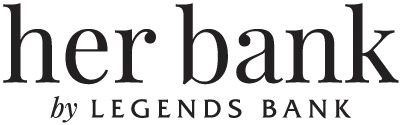 Her Bank by Legends Bank Logo